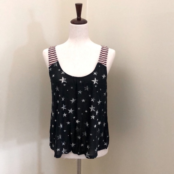 Others Follow. Open Back Tank. Stars & Stripes. Navy Blue, Red, White. Medium. - Picture 3 of 8